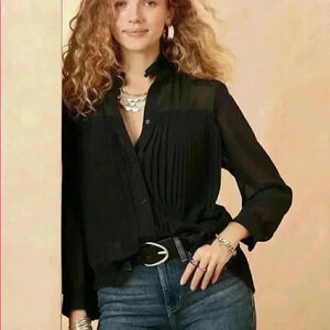 Banana Republic Chiffon Pleated Blouse